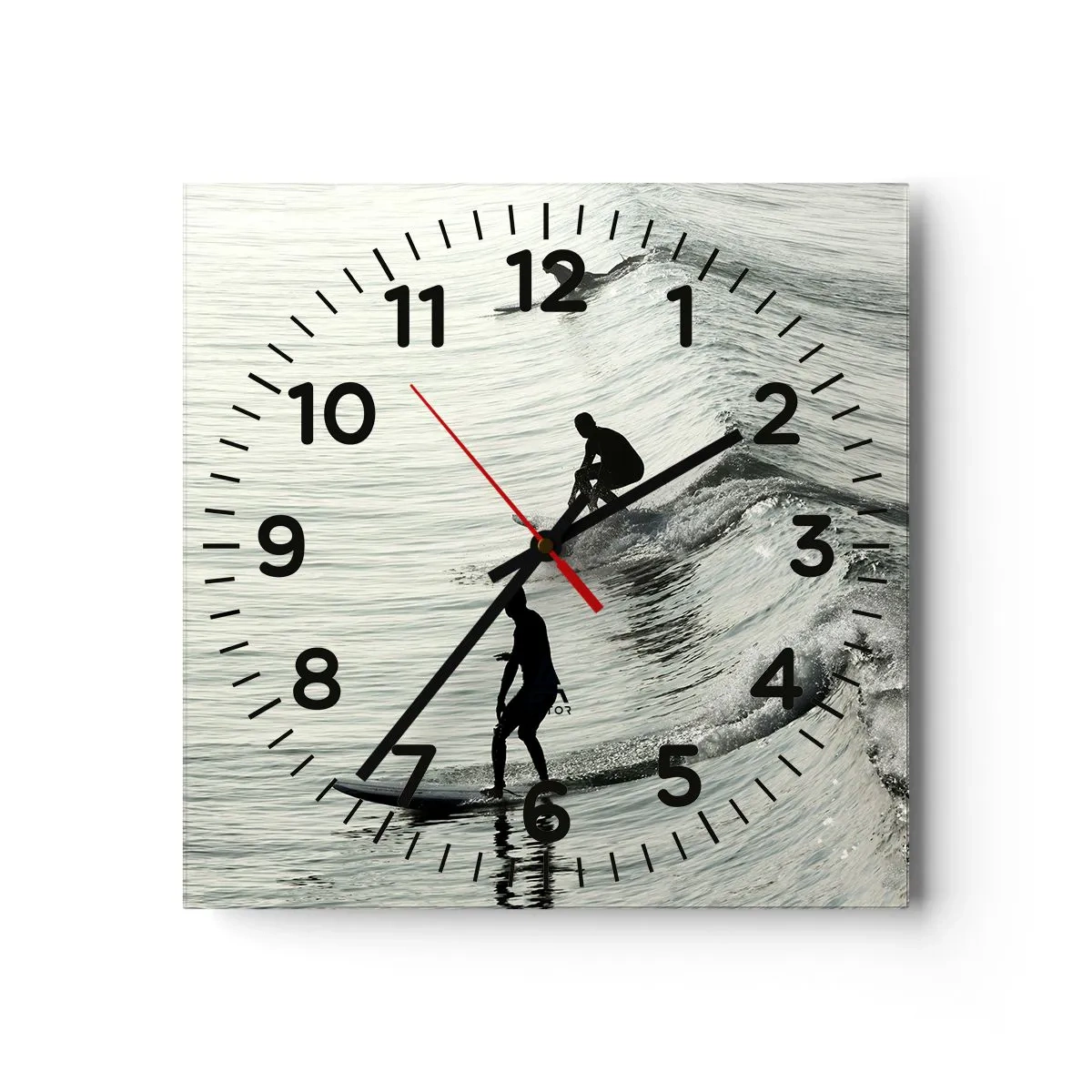 Wanduhr - Glasuhr - Gegen die Welle - 40x40 cm