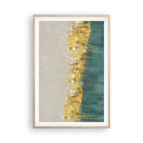 Poster in einem Rahmen aus heller Eiche - Goldener Rand - 61x91 cm