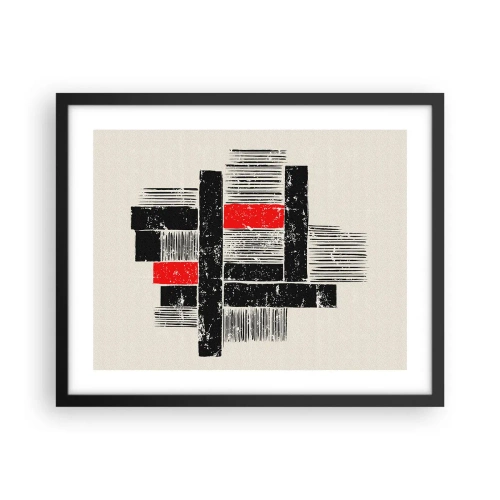 Poster in einem schwarzem Rahmen - Rot und Schwarz - 50x40 cm