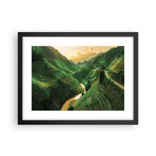 Poster in einem schwarzem Rahmen - Vietnamesisches Tal - 40x30 cm