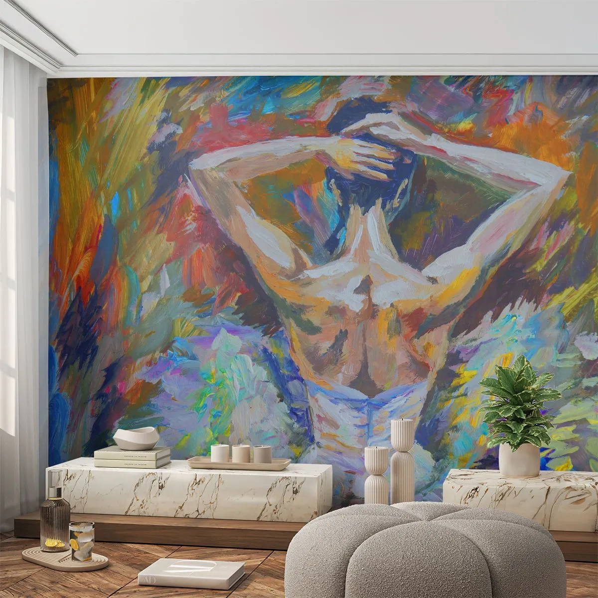 Fototapete Premium Sand - Es kann alles sein - Ballerina, Tanzen, Ballett - 300x210 cm