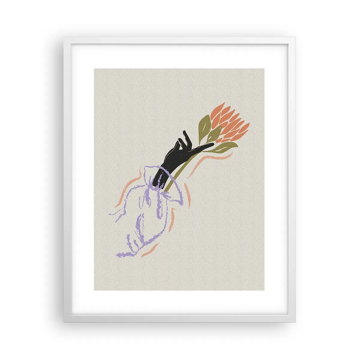 Poster in einem weißen Rahmen - Schwesterliche Berührung - 40x50 cm