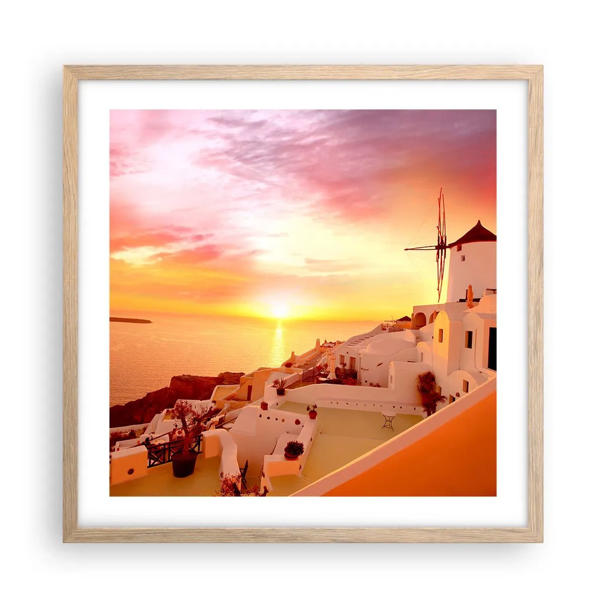 Poster in einem Rahmen aus heller Eiche - In Weiß und Gold schmelzen - 50x50 cm