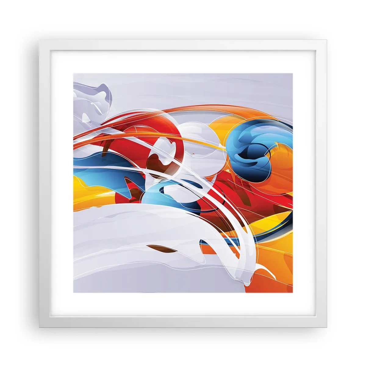 Poster in einem weißen Rahmen - Der Tanz der Elemente - 40x40 cm