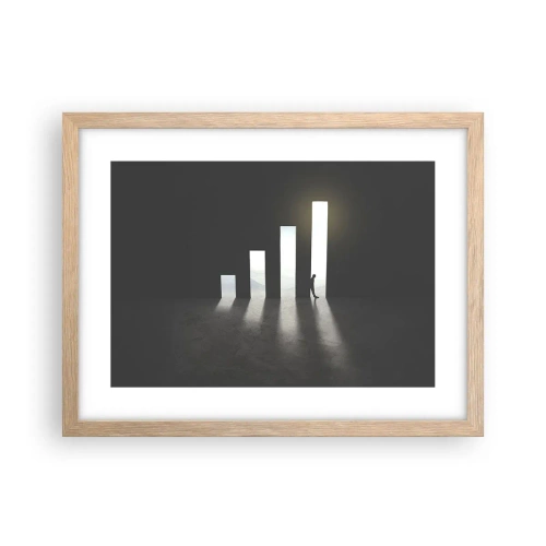 Poster in einem Rahmen aus heller Eiche - Erfolg – Impression - 40x30 cm