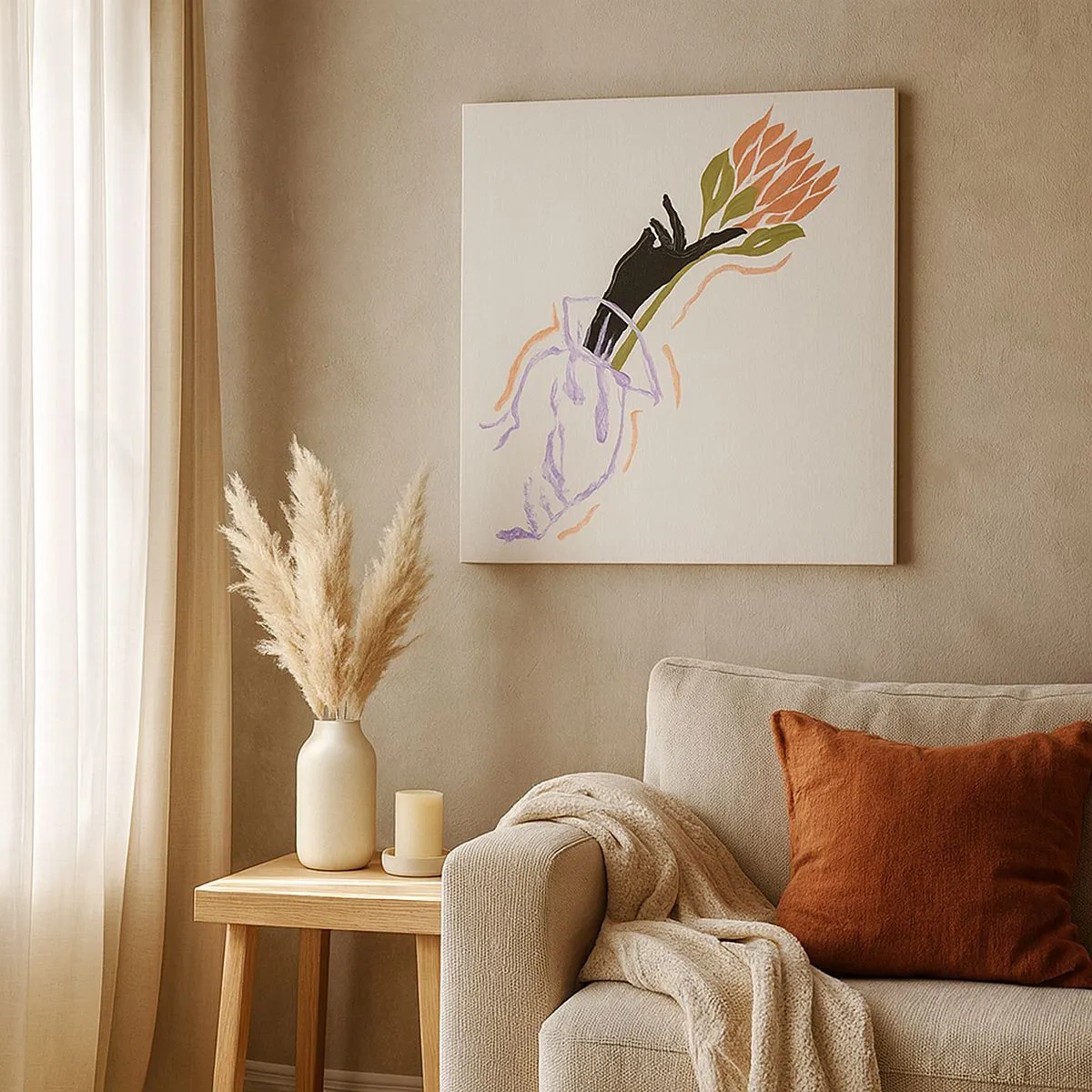 Bild auf Leinwand - Leinwandbild - Schwesterliche Berührung - 30x30 cm