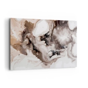 Bild auf Leinwand - Leinwandbild - Abstraktes Muster in Braun- und Weißtönen - 120x80cm - Die Geburt einer Galaxie - Moderne Wanddekoration für Wohnzimmer und Schlafzimmer ARTTOR