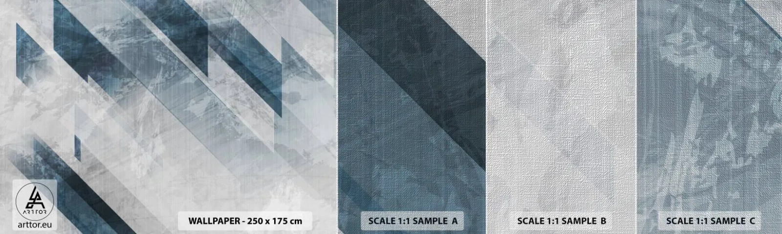 Fototapeten Muster Premium Canvas - Räumliche Komposition - graue Bewegung - Abstraktion, Stück, Modernes Muster - 100x30 cm