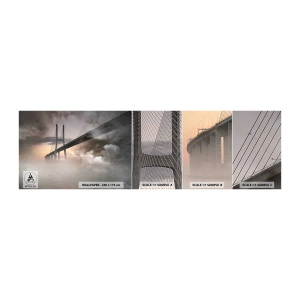 Fototapeten Muster Selbstklebend Deluxe Sticker - Auf dem Fluss, den es nicht gibt - Landschaft, Brücke, Die Architektur - 100x30 cm