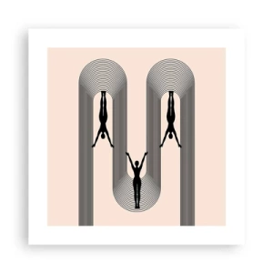 Poster - Verkehrt herum - 40x40 cm