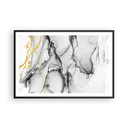 Poster in einem schwarzem Rahmen - Komposition mit Goldmotiv - 91x61 cm