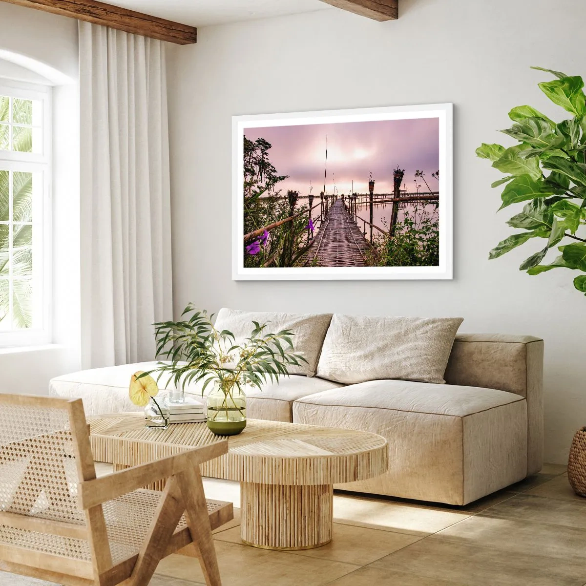 Poster in einem weißen Rahmen - Frieden und Ruhe Asiens - 70x50 cm