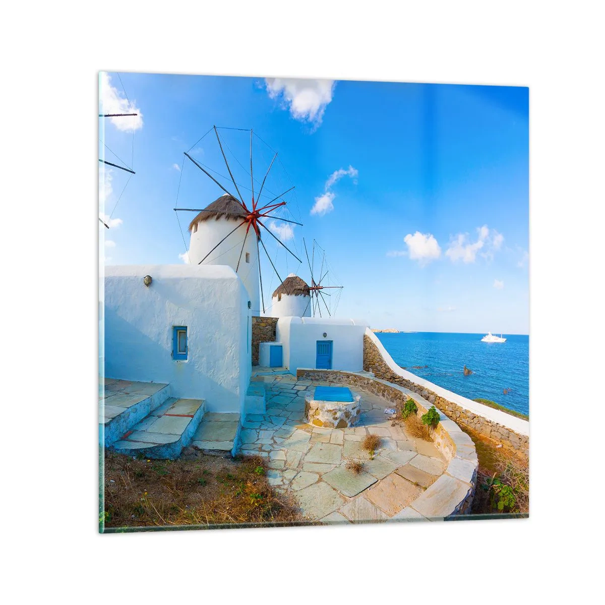 Glasbild - Bild auf glas - Der blaue Wind vom Meer - 70x70 cm