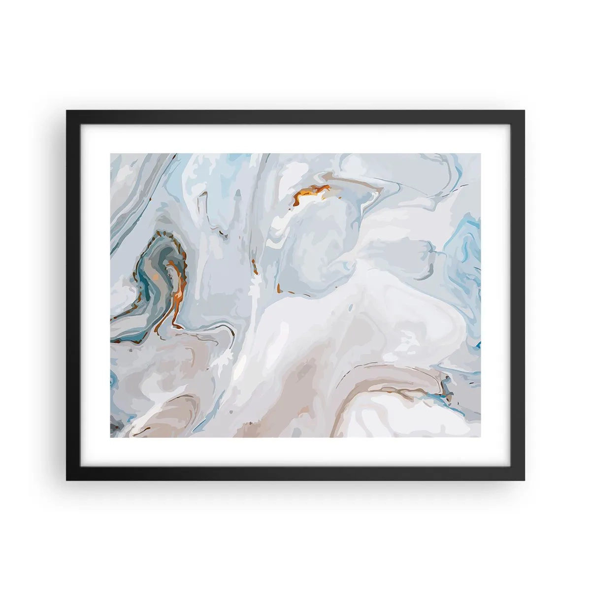 Poster in einem schwarzem Rahmen - Das Weiß wird erhoben - 50x40 cm