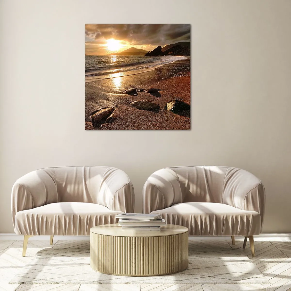 Glasbild - Bild auf glas - Folge der Sonne zu den Hügeln - 40x40 cm