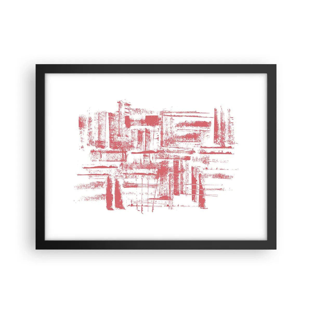 Poster in einem schwarzem Rahmen - Die rote Stadt - 40x30 cm