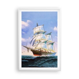 Poster in einem weißen Rahmen - Mit Stolz mit dem Wind - 61x91 cm