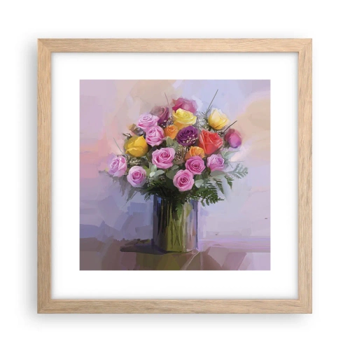 Poster in einem Rahmen aus heller Eiche - Festgehaltene Schönheit - 30x30 cm