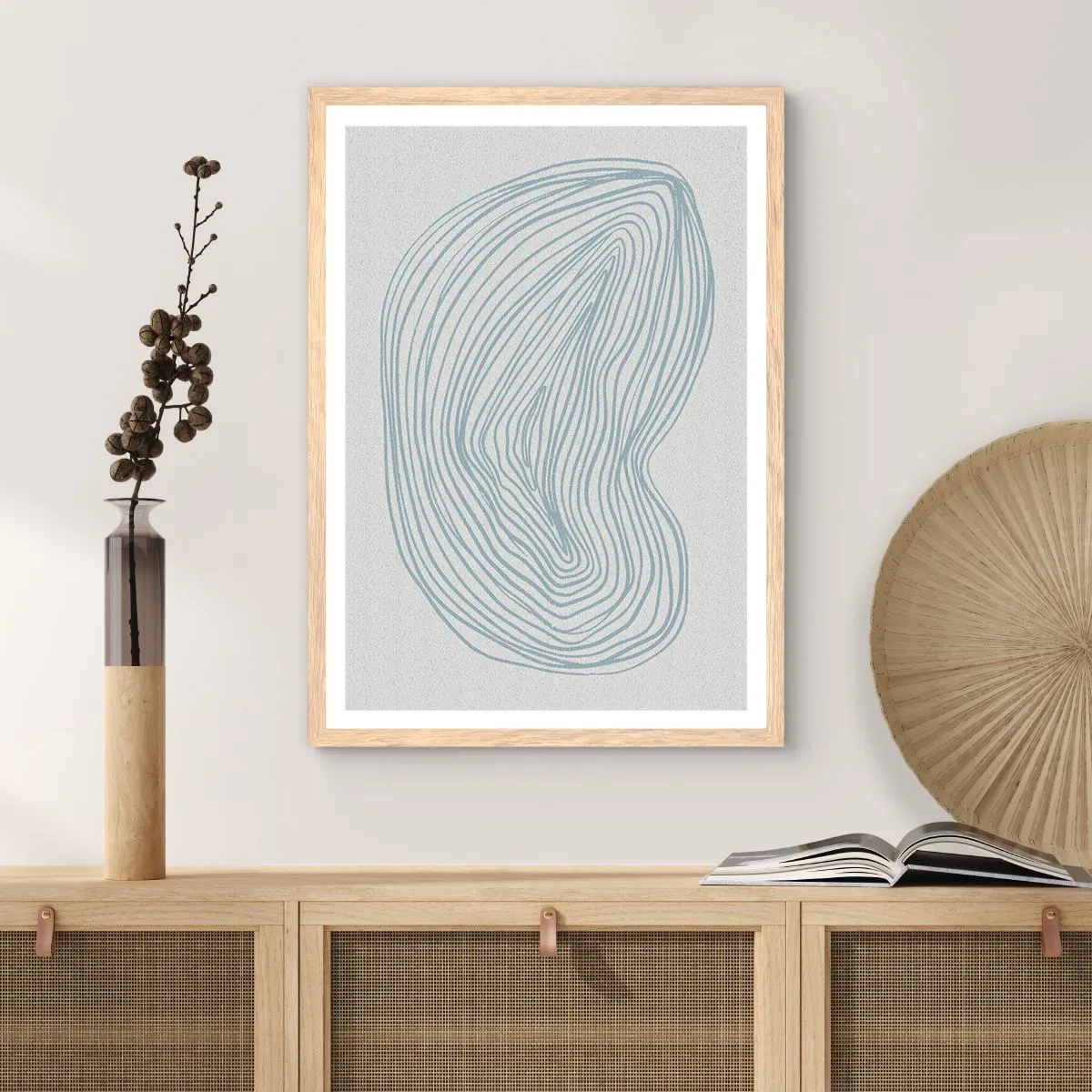 Poster in einem Rahmen aus heller Eiche - Das Lächeln der Wassertropfen - 50x70 cm