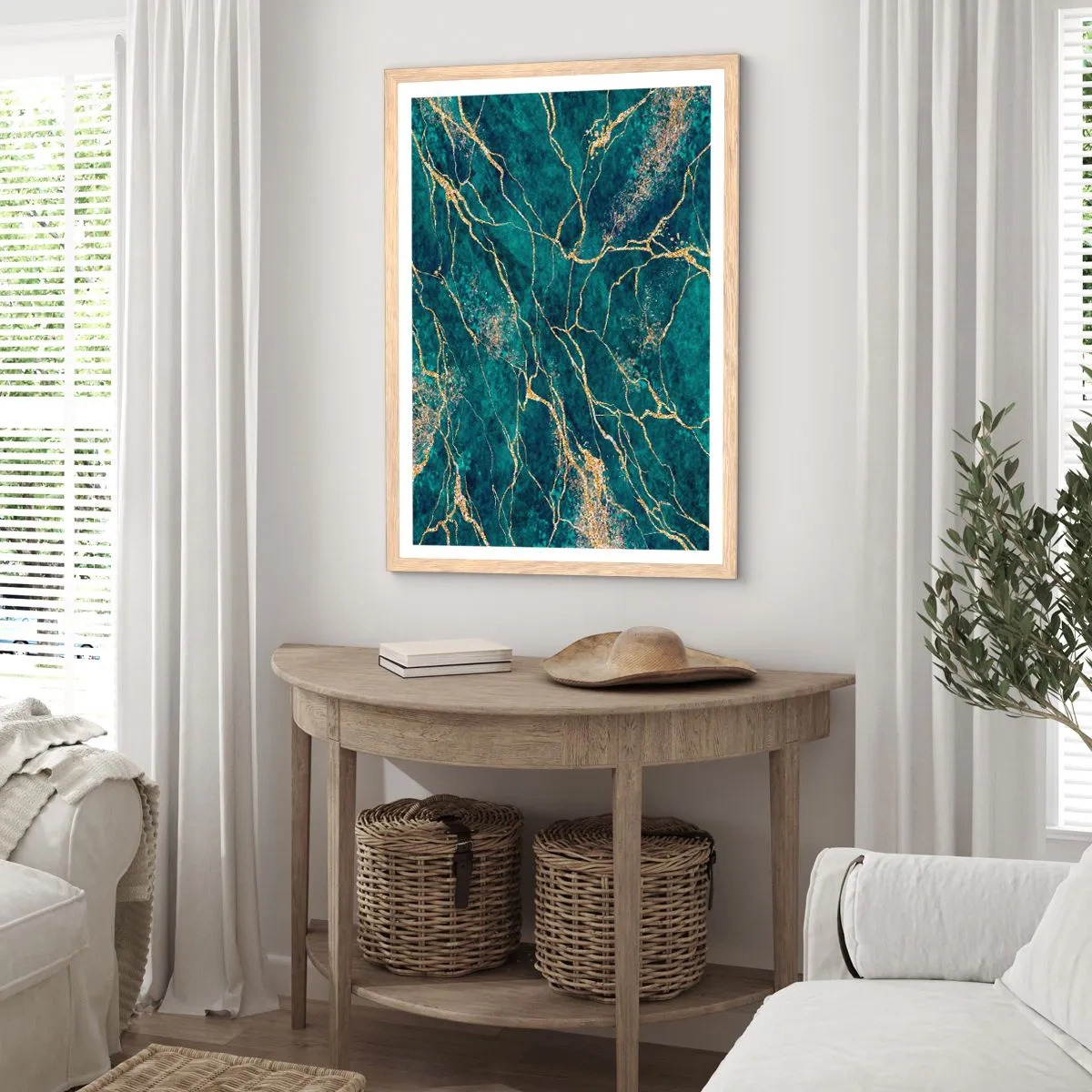 Poster in einem Rahmen aus heller Eiche - Goldmine - 70x100 cm