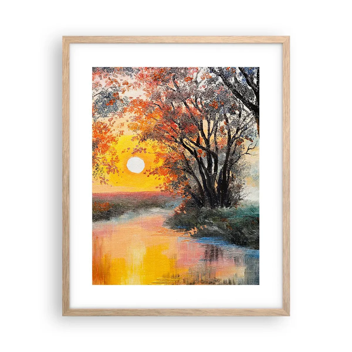 Poster in einem Rahmen aus heller Eiche - Herbststimmung - 40x50 cm