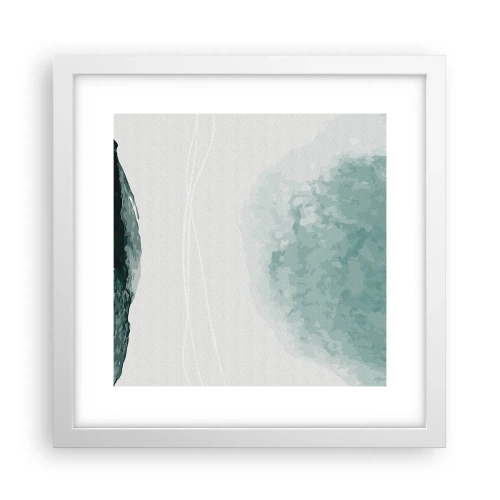 Poster in einem weißen Rahmen - Begegnung mit Nebel - 30x30 cm