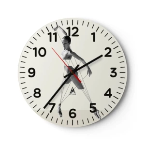 Wanduhr - Glasuhr - Im Theater der Welt - 40x40 cm