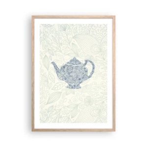 Poster in einem Rahmen aus heller Eiche - Tee-Charm - 50x70 cm