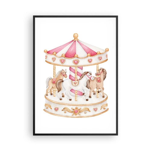 Poster in einem schwarzem Rahmen - Süße Welt der Kindheit - 70x100 cm