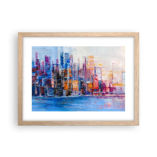 Poster in einem Rahmen aus heller Eiche - Fröhliche Metropole - 40x30 cm