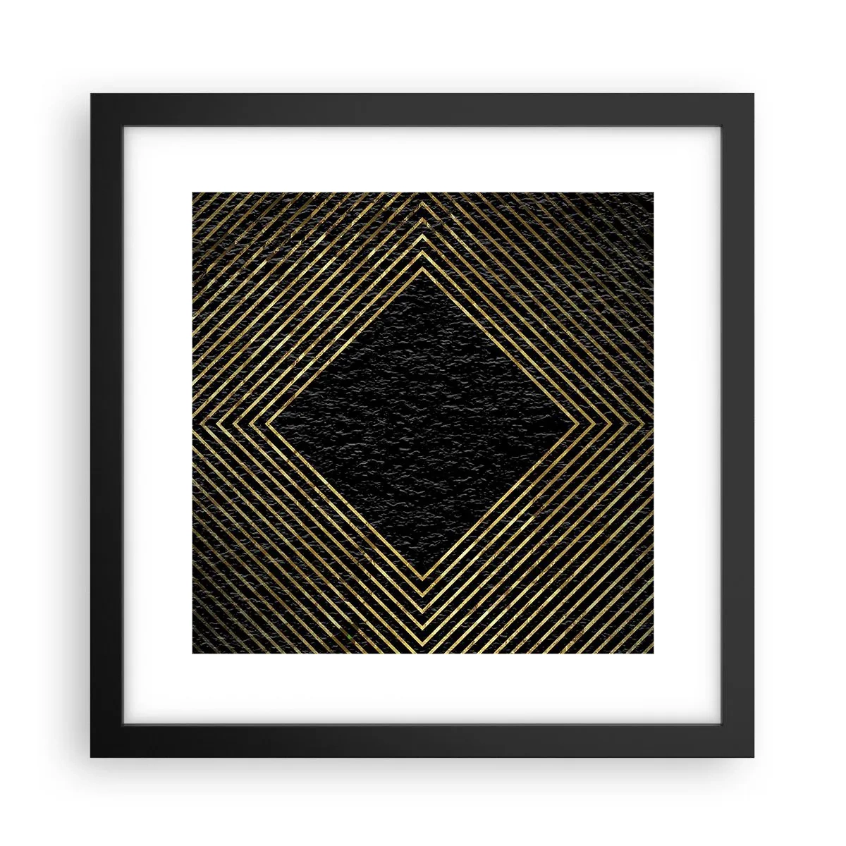 Poster in einem schwarzem Rahmen - Geometrie im glamourösen Stil - 30x30 cm