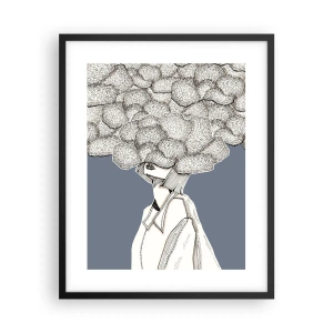 Poster in einem schwarzem Rahmen - Mit dem Kopf in den Wolken stecken - 40x50 cm