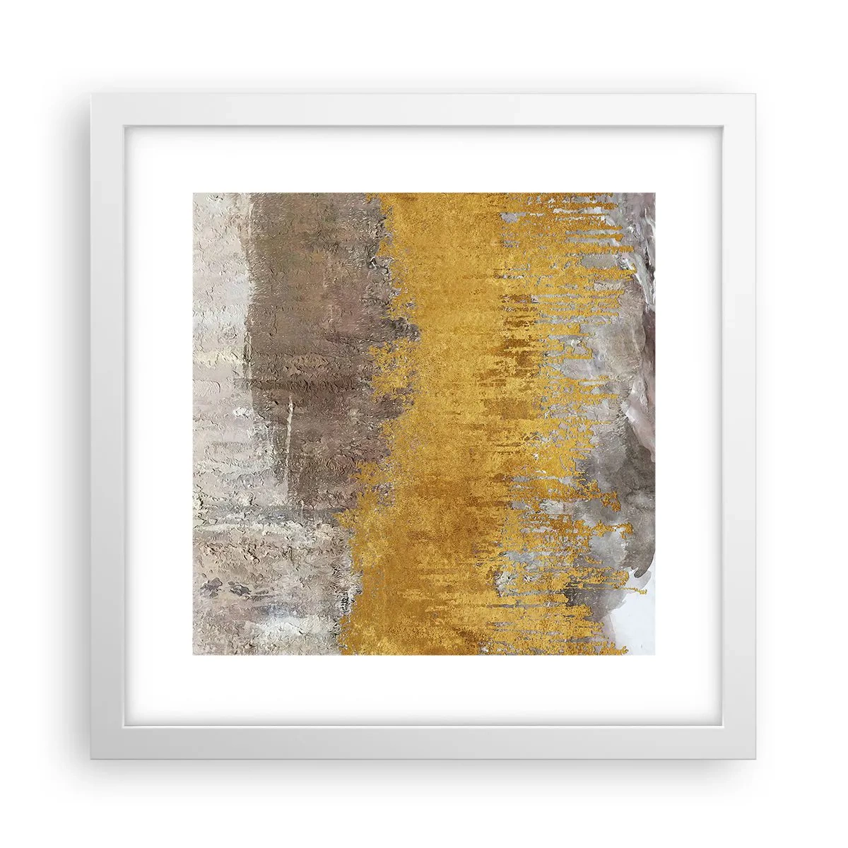 Poster in einem weißen Rahmen - Goldene Explosion - 30x30 cm