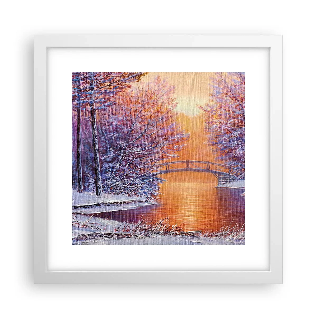 Poster in einem weißen Rahmen - Treffen wir uns hier - 30x30 cm