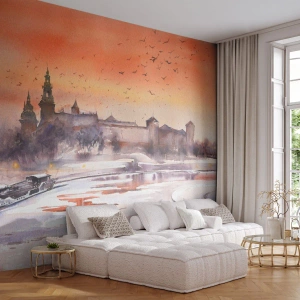 Selbstklebende Fototapete Deluxe Sticker - Königlicher Sonnenuntergang - Landschaft, Landschaft, Klassisch - 100x70 cm