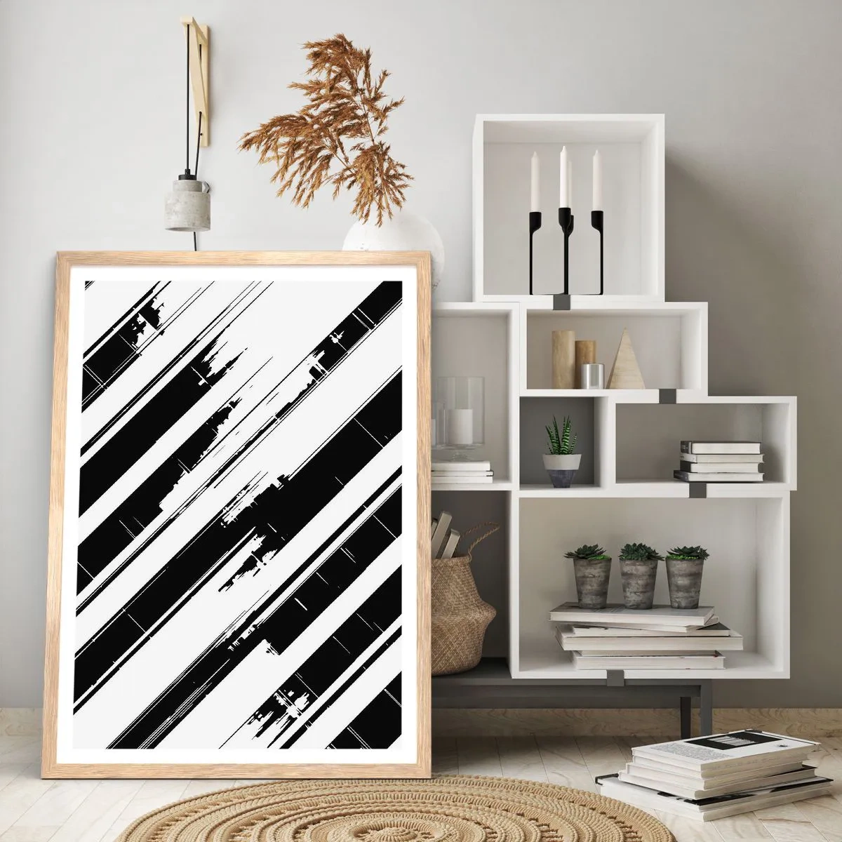 Poster in einem Rahmen aus heller Eiche - Eine intensive und dynamische Komposition - 30x40 cm