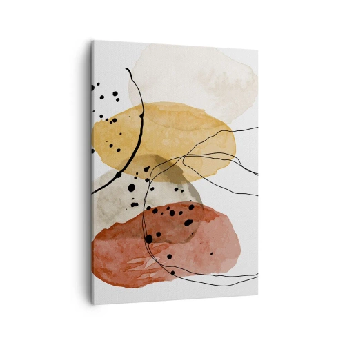 Bild auf Leinwand - Leinwandbild - Abstrakte Flecken in Beige-, Gelb- und Rottönen - 50x70cm - Wie leichte, transparente Luft - Moderne Wanddekoration für Wohnzimmer und Schlafzimmer ARTTOR