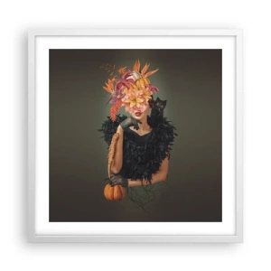 Poster in einem weißen Rahmen - Der Zauber einer Hexe - 50x50 cm