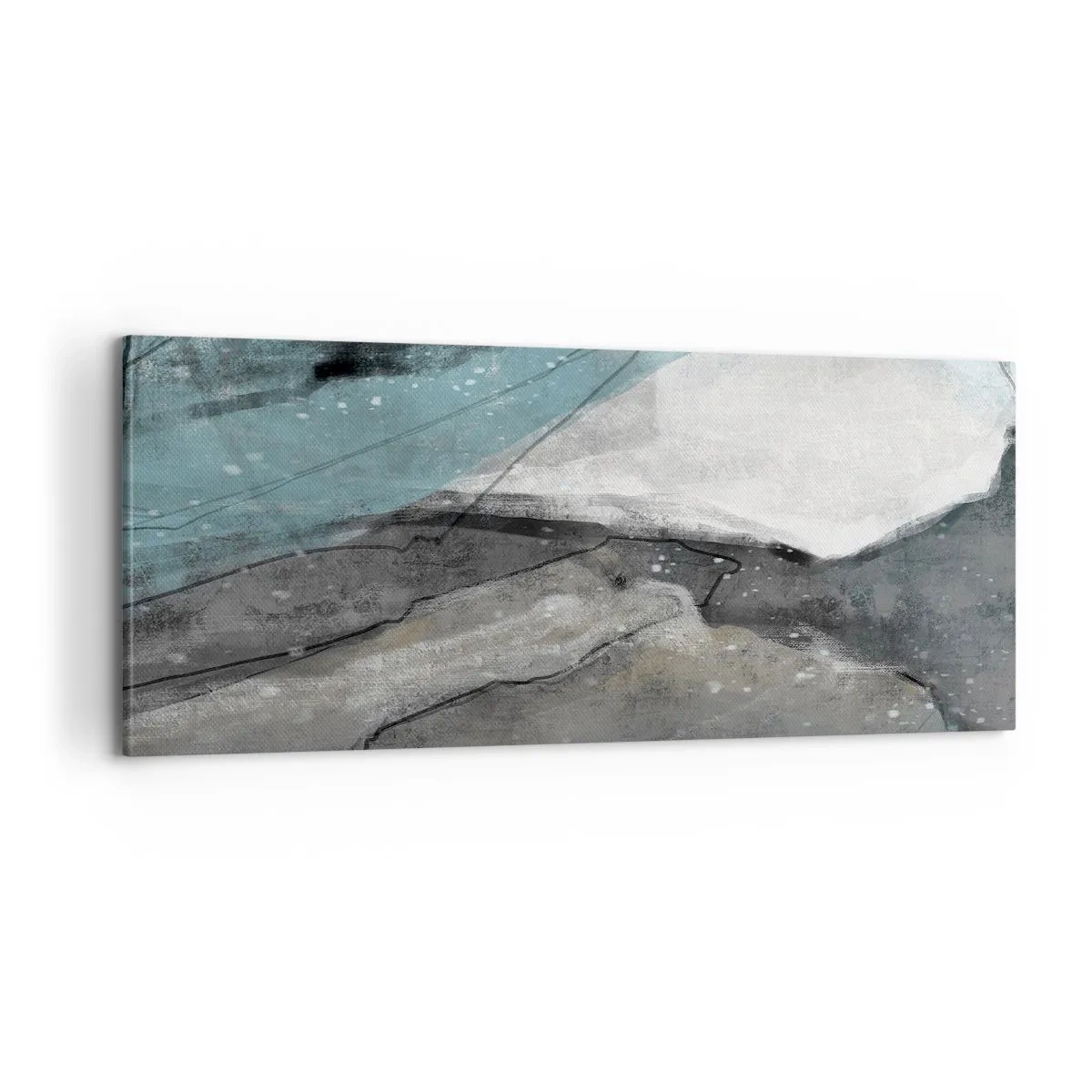 Bild auf Leinwand - Leinwandbild - Abstraktion: Felsen und Eis - 100x40 cm