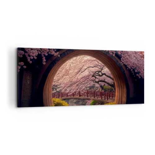 Bild auf Leinwand - Leinwandbild - Japanischer Frühling - 100x40 cm
