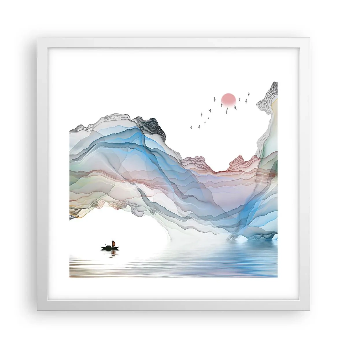 Poster in einem weißen Rahmen - Zu den Kristallbergen - 40x40 cm