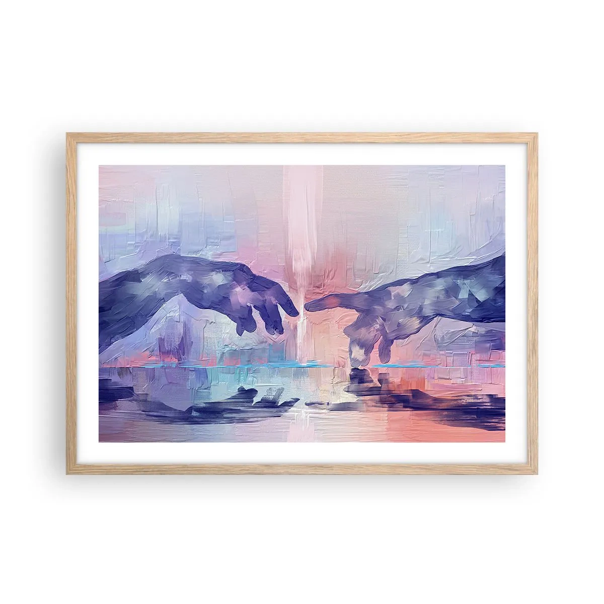 Poster in einem Rahmen aus heller Eiche - Göttlicher Funke des Lebens - 70x50 cm