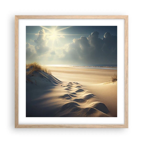 Poster in einem Rahmen aus heller Eiche - Beruhigende Landschaft - 50x50 cm