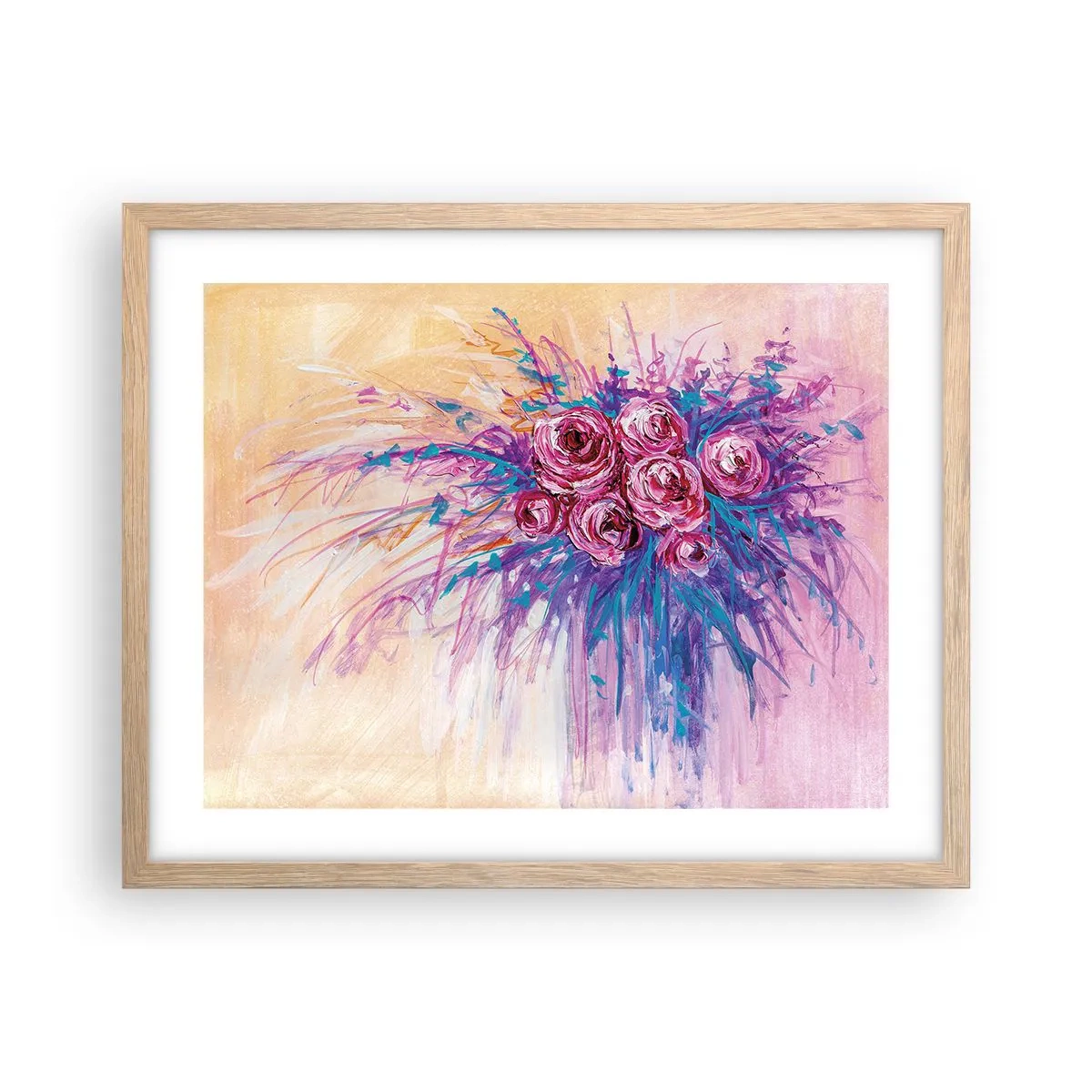 Poster in einem Rahmen aus heller Eiche - Rosenbrunnen - 50x40 cm