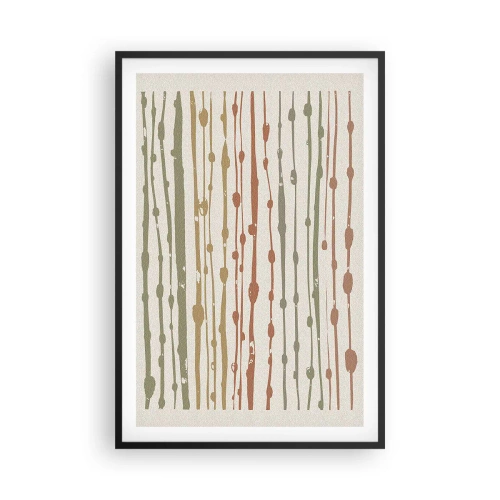 Poster in einem schwarzem Rahmen - Musikalische Notation von Farben - 61x91 cm