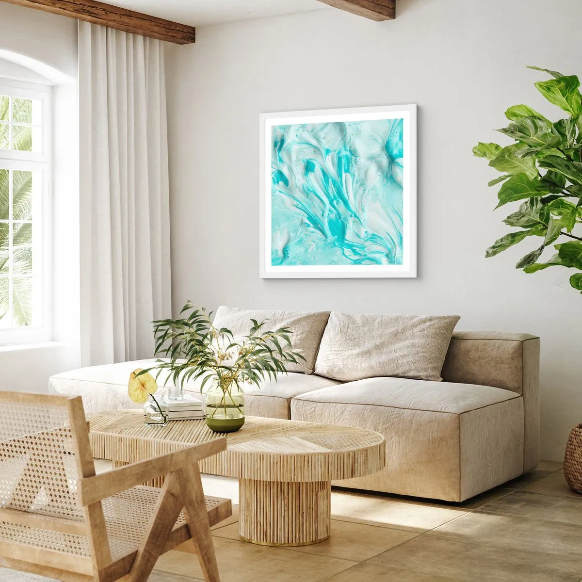 Poster in einem weißen Rahmen - Für immer zusammen - 50x50 cm