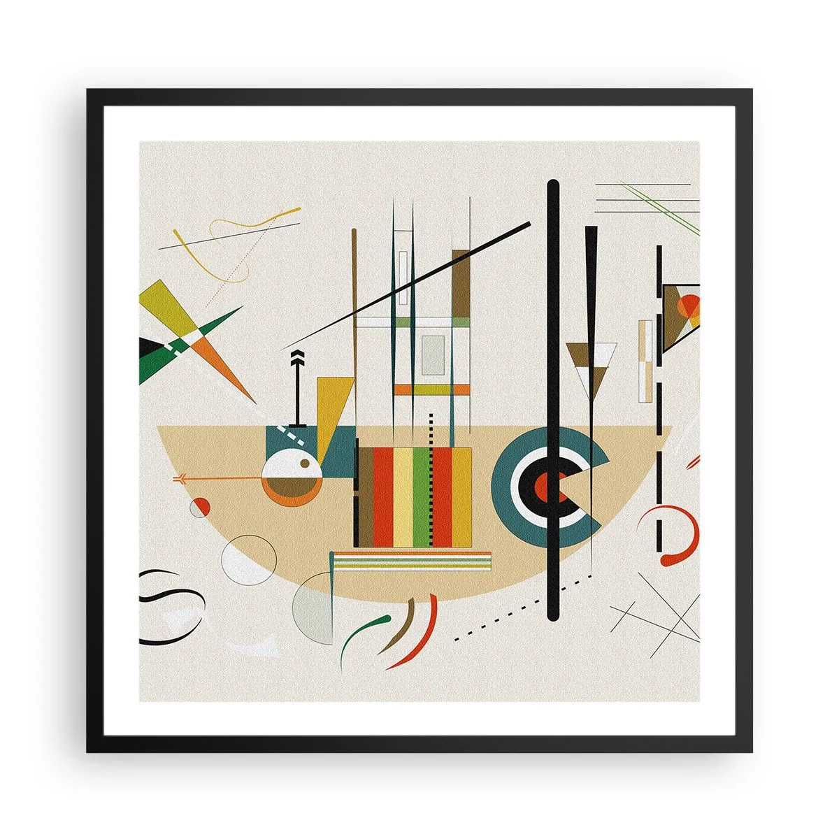 Poster in einem schwarzem Rahmen - Und die Welt lacht - 60x60 cm