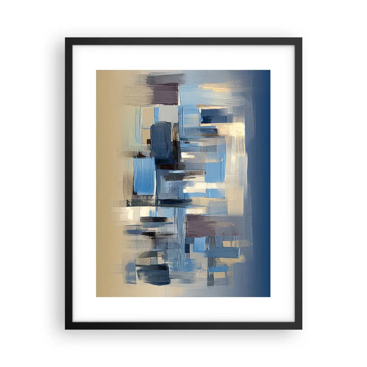 Poster in einem schwarzem Rahmen - Blaue Konstruktion - 40x50 cm