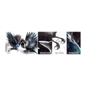 Fototapetenmuster Standard Eco - Rabe zum Raben ... - Abstraktion, Vogel, Tiere - 100x30 cm