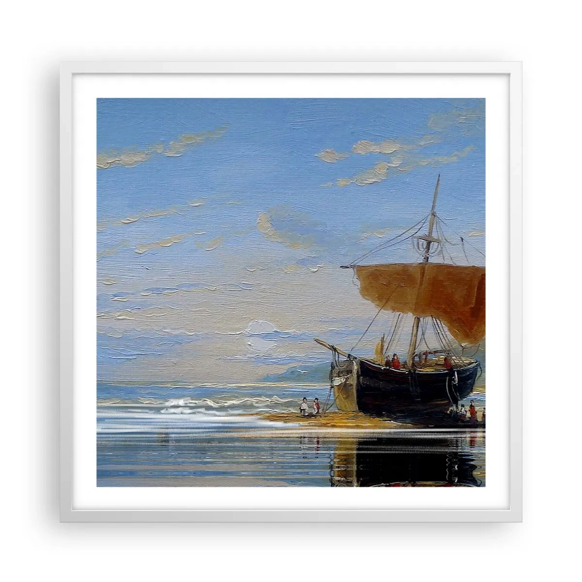 Poster in einem weißen Rahmen - Wasser, Land, Luft - 60x60 cm